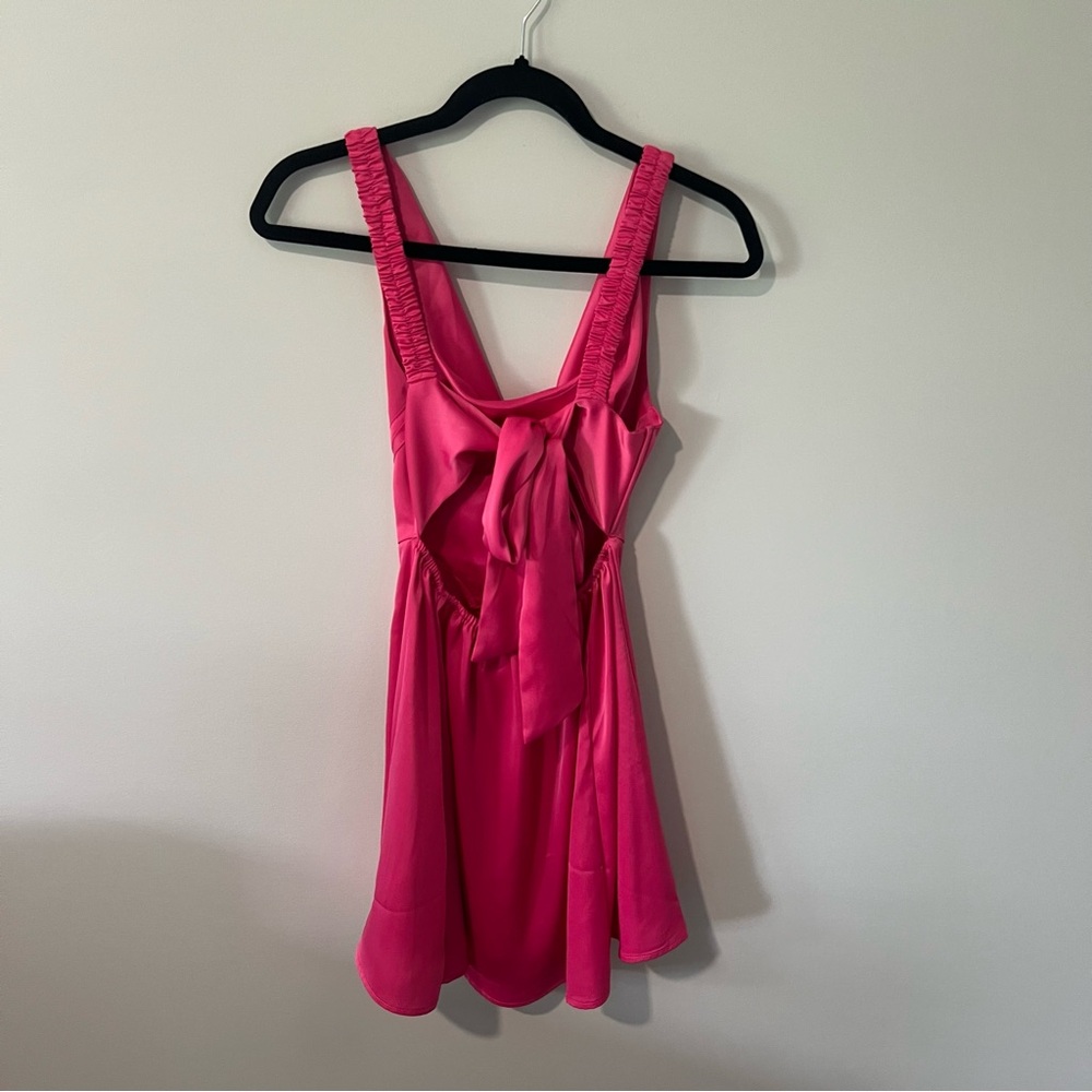 Urban Outfitters Pink Satin Cowl Neck Corset Mini Dress - Picture 8 of 13